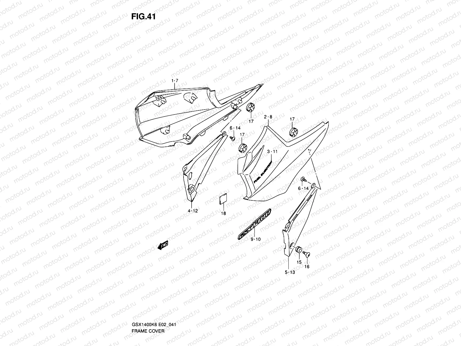 41 - FRAME COVER (GSX1400K6/K7)