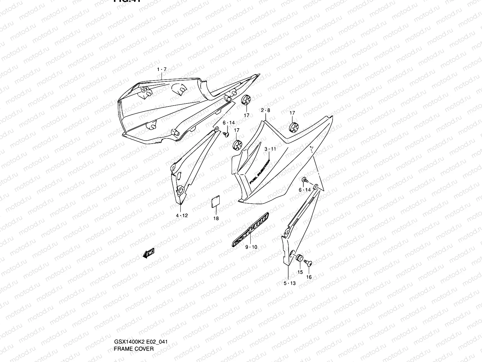 41 - FRAME COVER (MODEL K2)