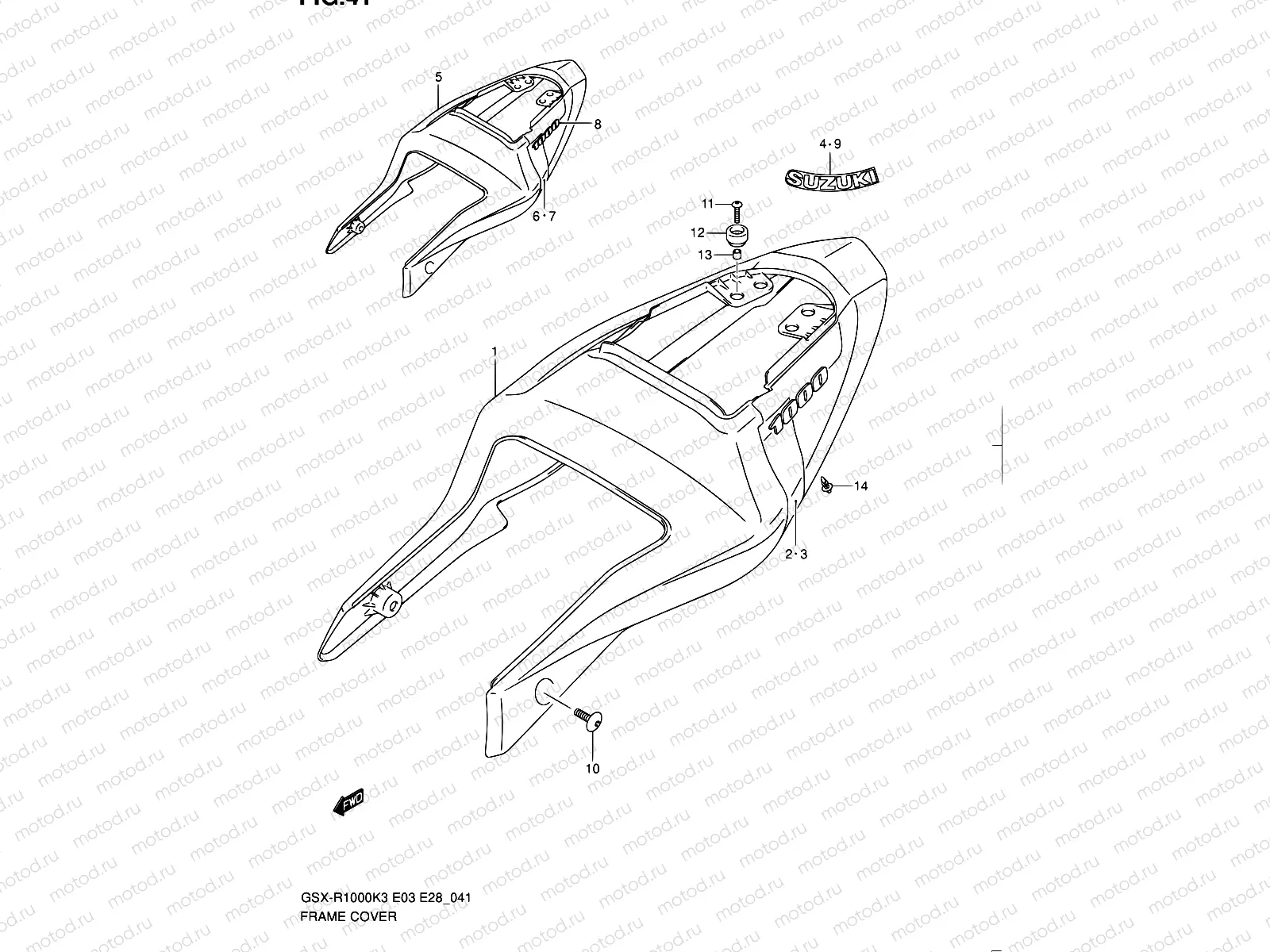 41 - FRAME COVER (MODEL K3)