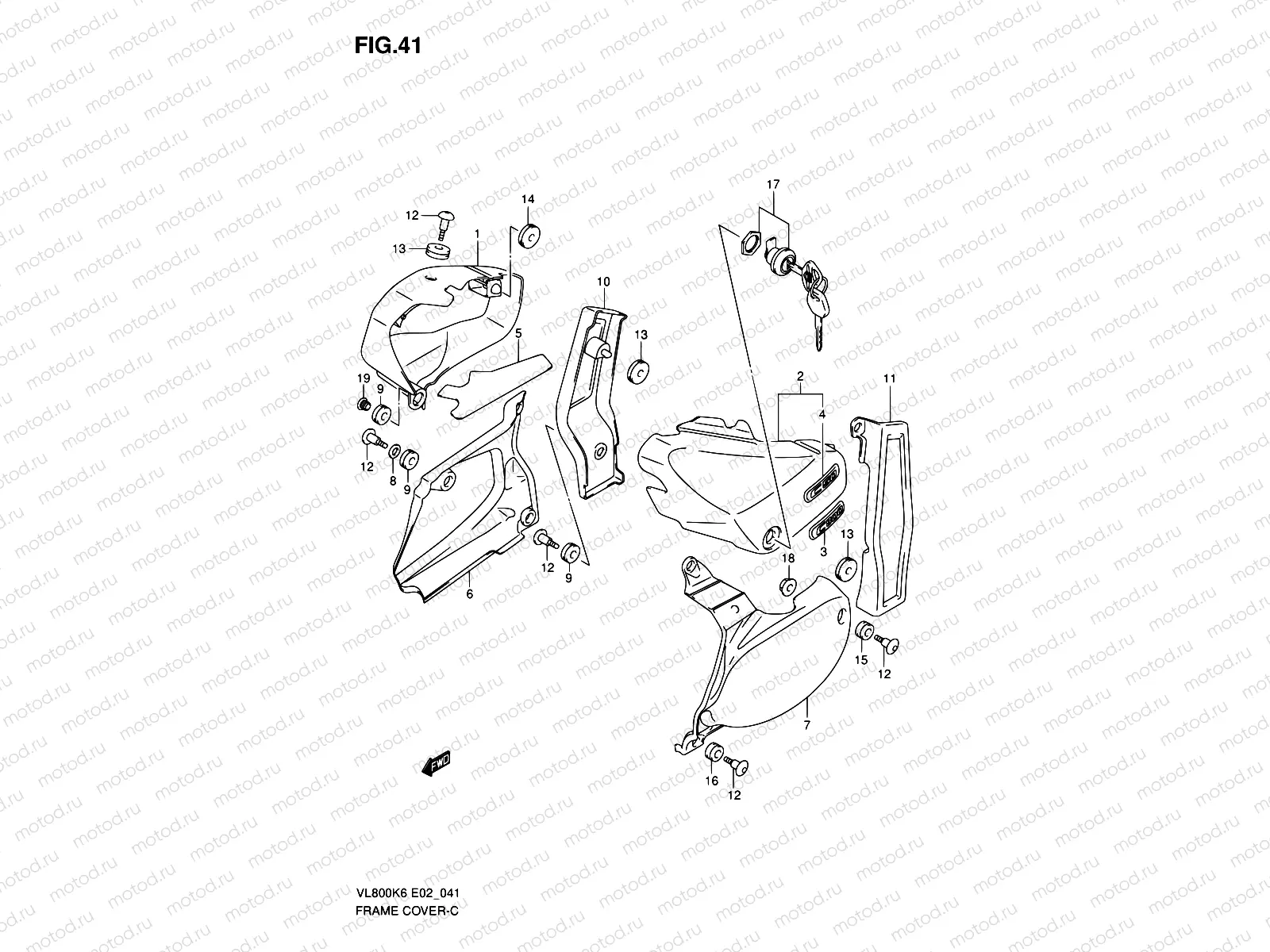 41 - FRAME COVER (MODEL K6)