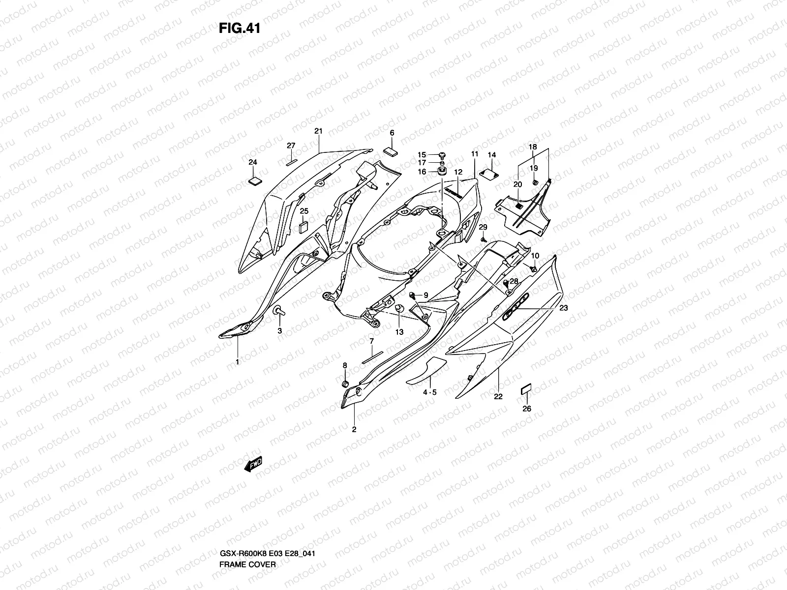 41 - FRAME COVER (MODEL K8)