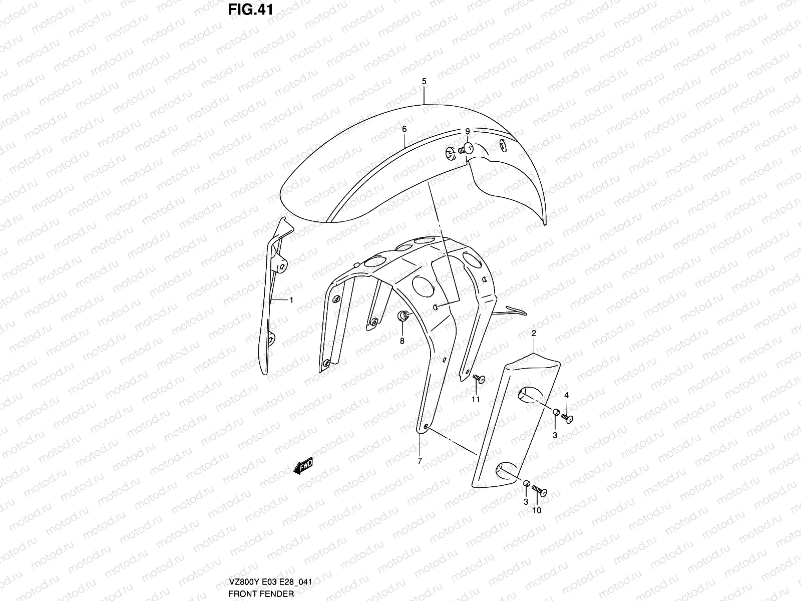 41 - FRONT FENDER (MODEL V)