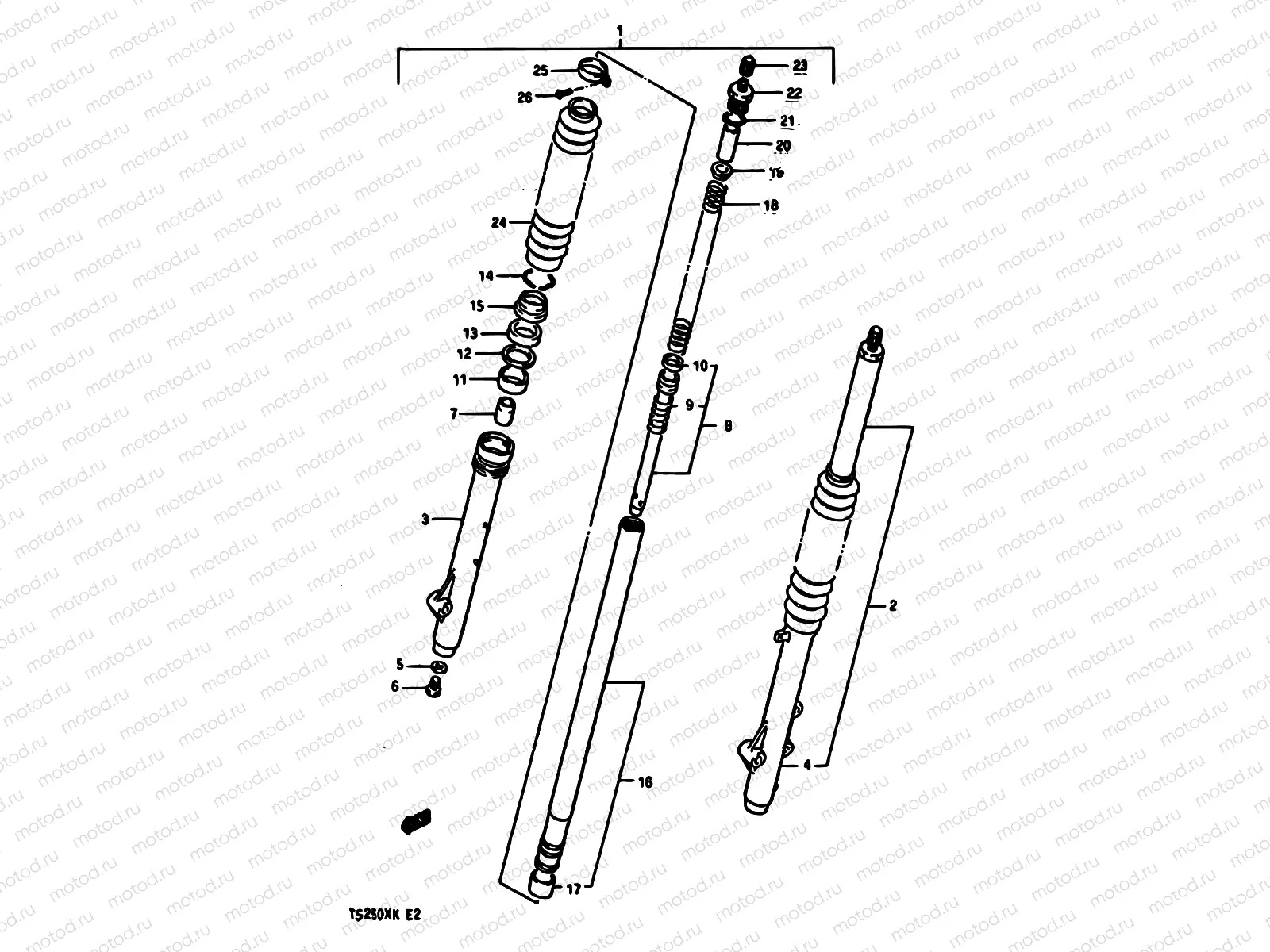 41 - FRONT FORK (MODEL G/H/J)