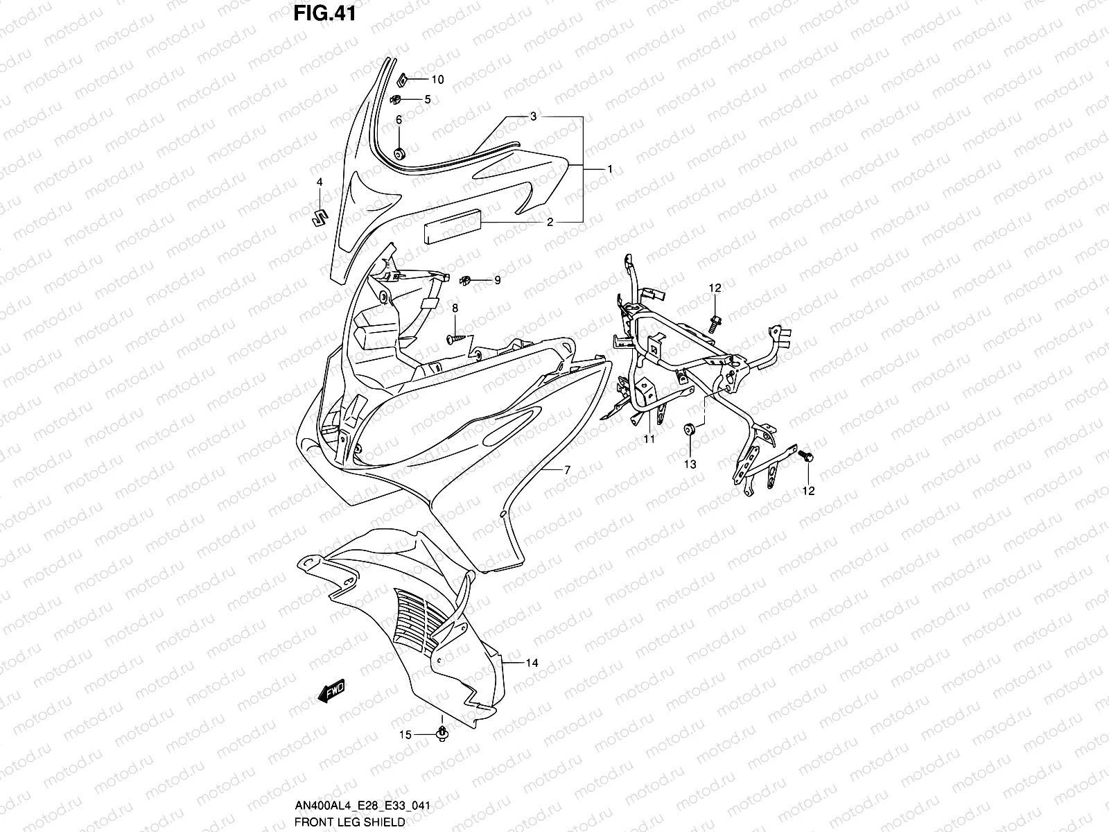 41 - FRONT LEG SHIELD (AN400AL4 E33)