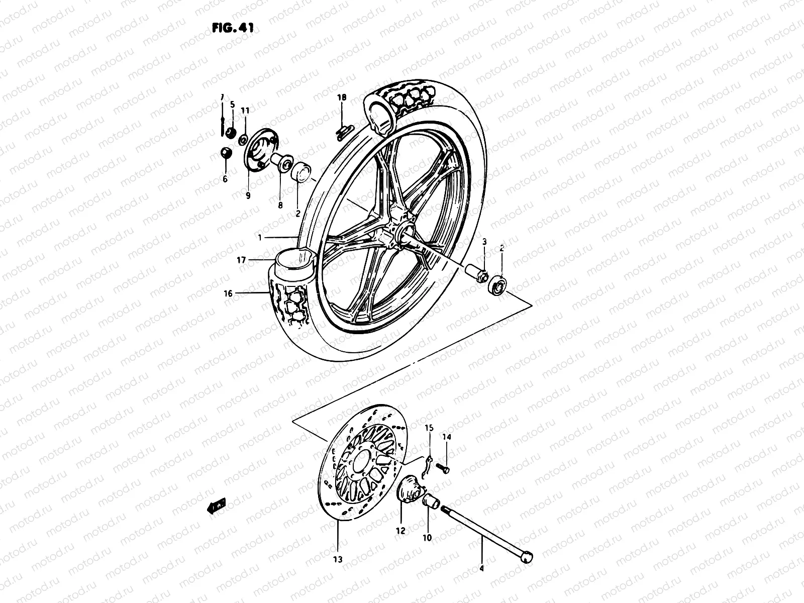 41 - FRONT WHEEL (CAST WHEEL)