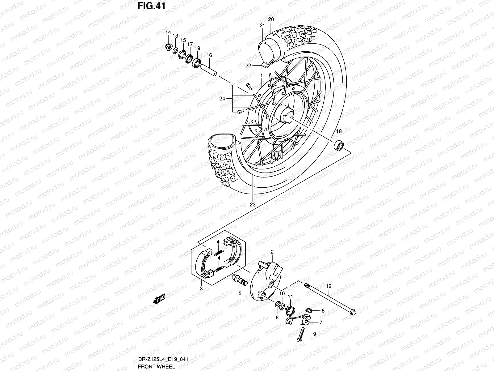 41 - FRONT WHEEL (DR-Z125L4 E19)