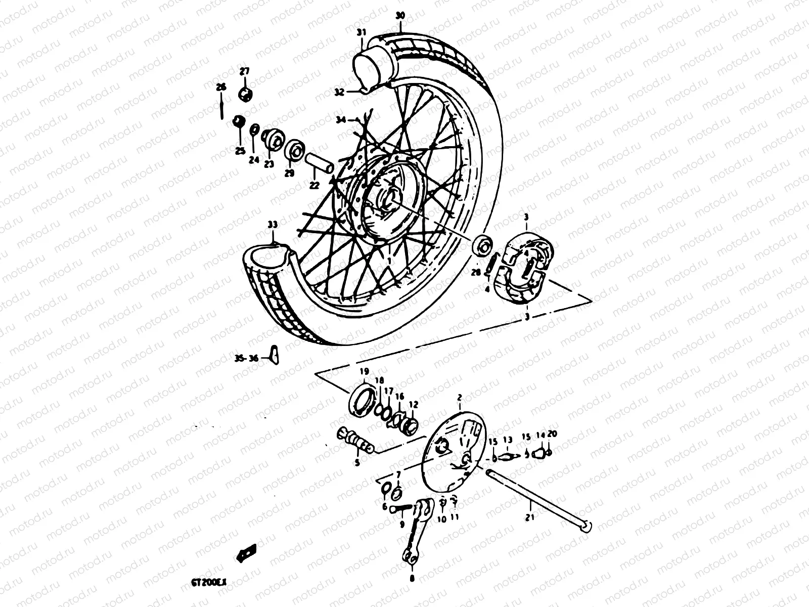 41 - FRONT WHEEL (GT200X)