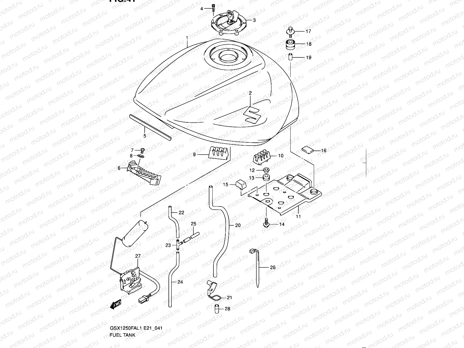 41 - FUEL TANK (GSX1250FAL1 E21)