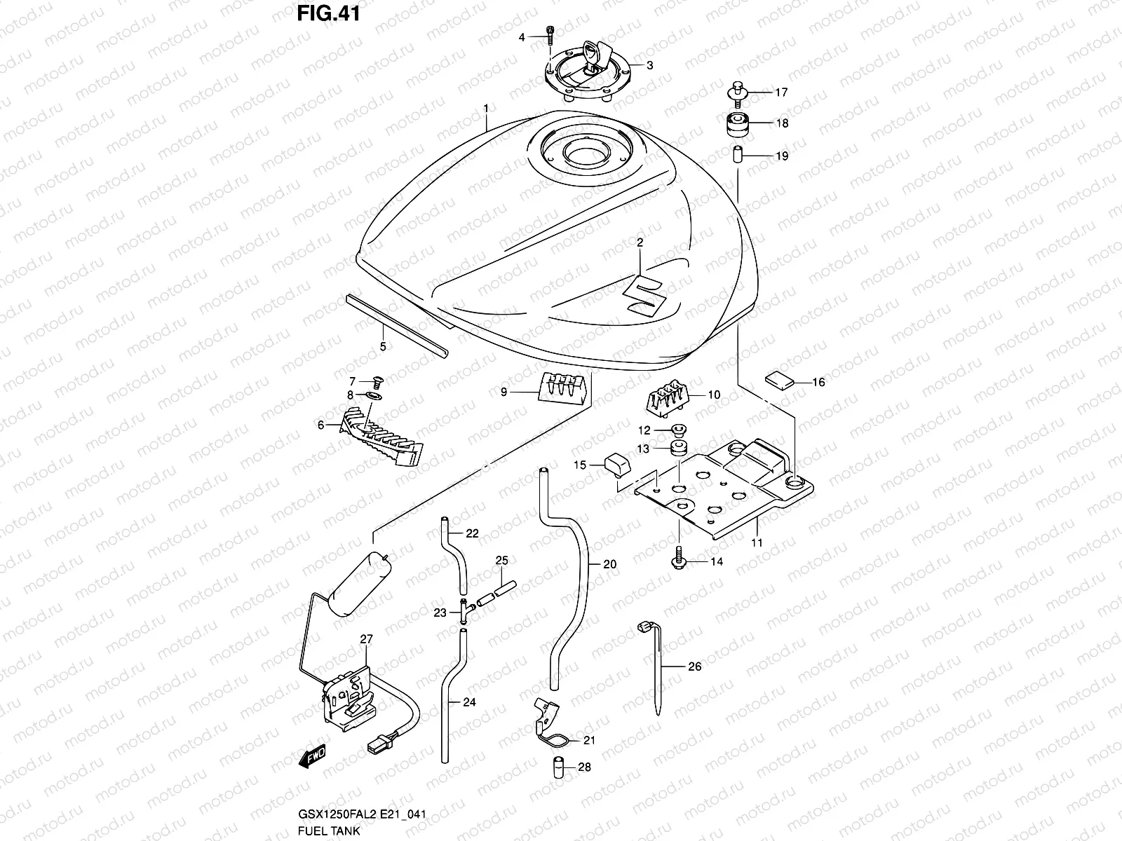 41 - FUEL TANK (GSX1250FAL2 E21)
