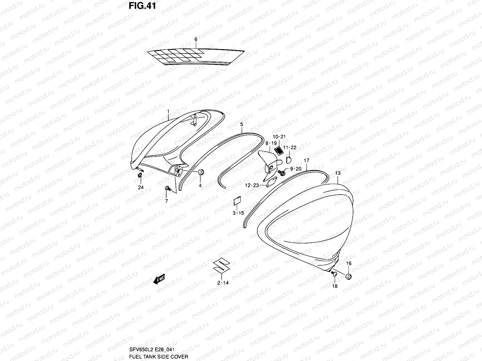 41 - FUEL TANK SIDE COVER