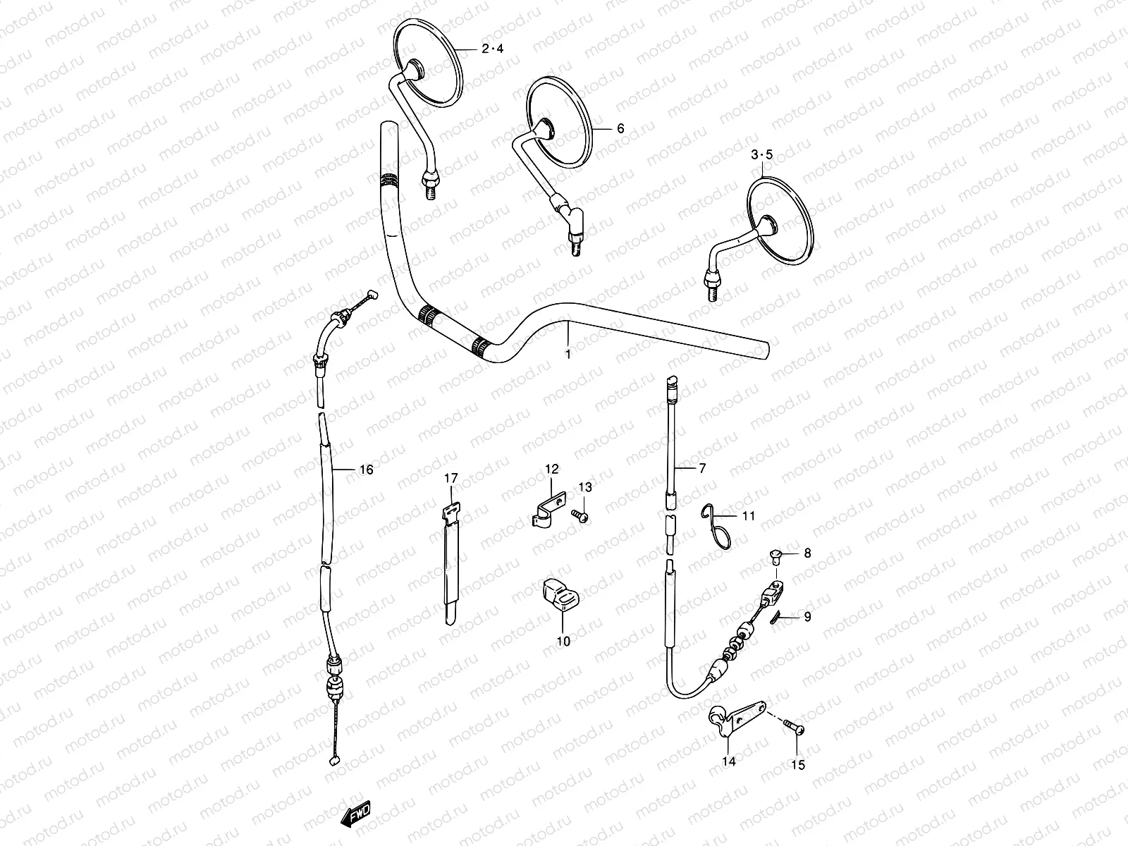 41 - HANDLEBAR (MODEL T/W/X)