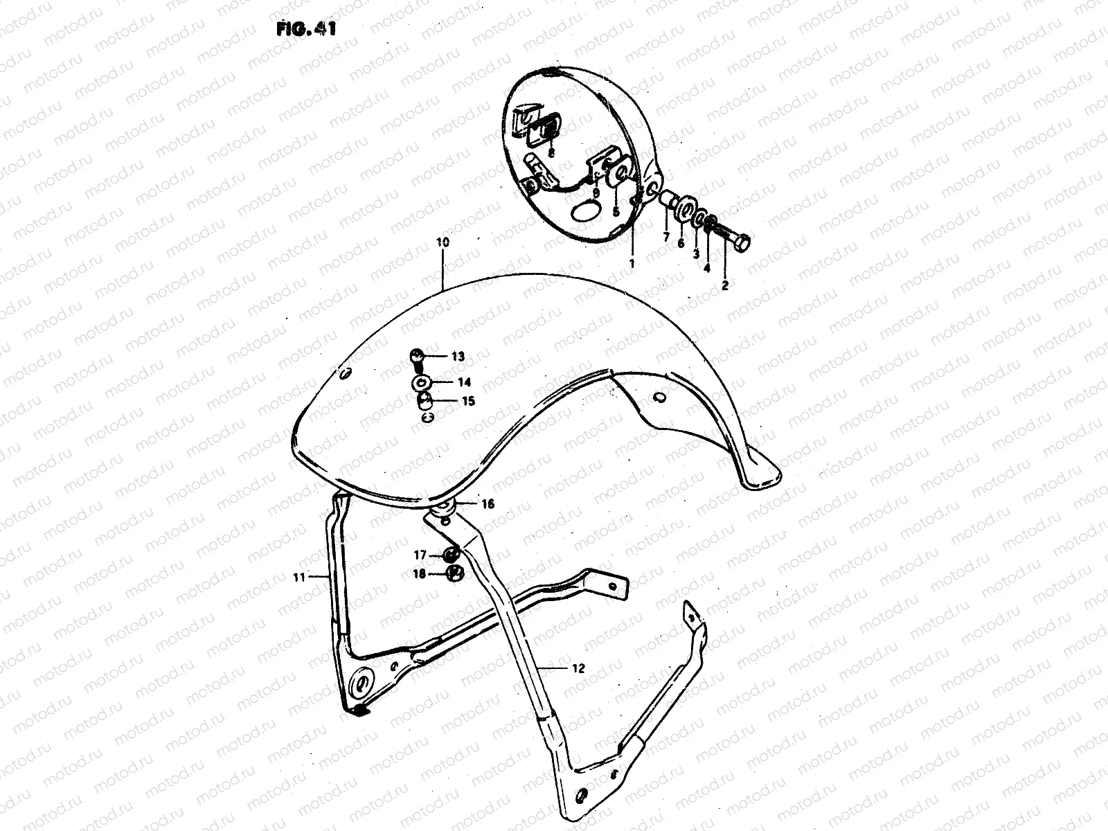 41 - HEADLAMP HOUSING - FRONT FENDER