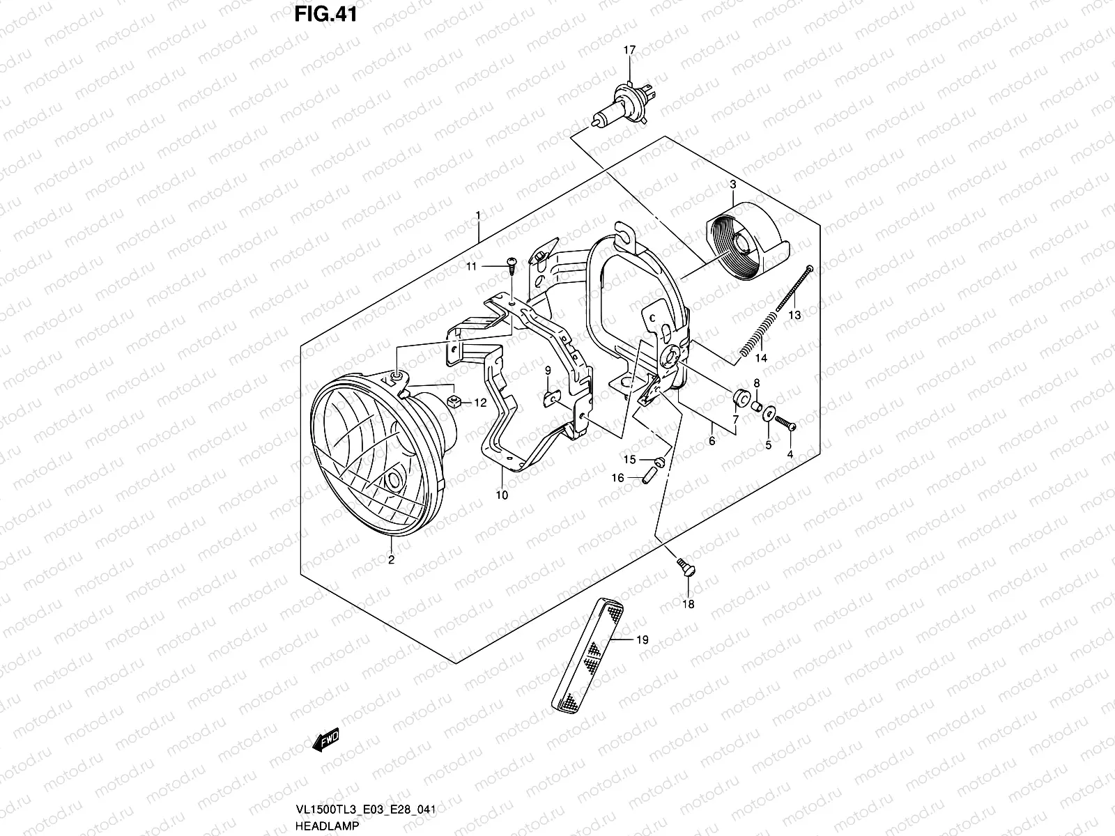 41 - HEADLAMP (VL1500TL3 E28)