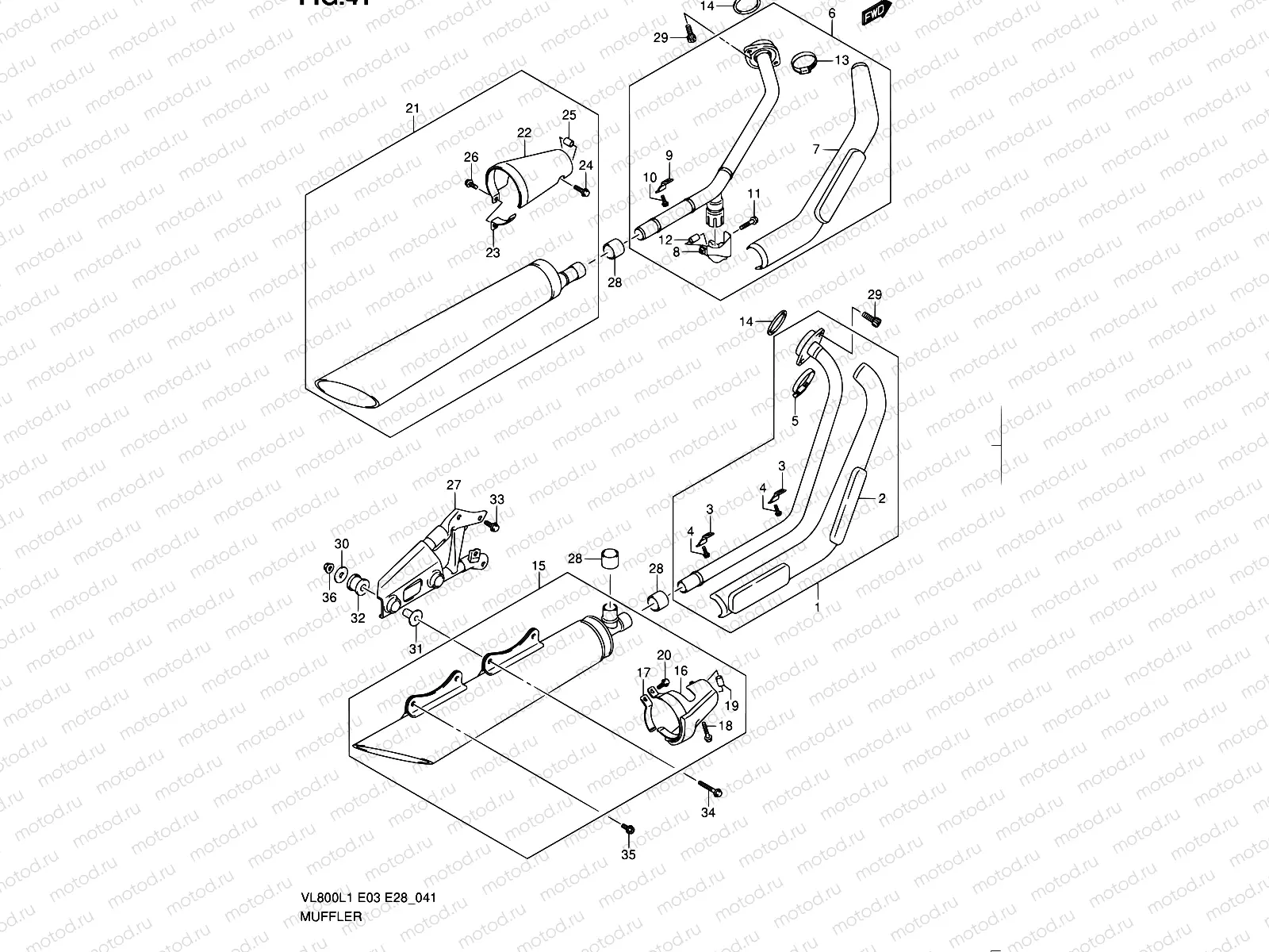 41 - MUFFLER (VL800CL1 E28)