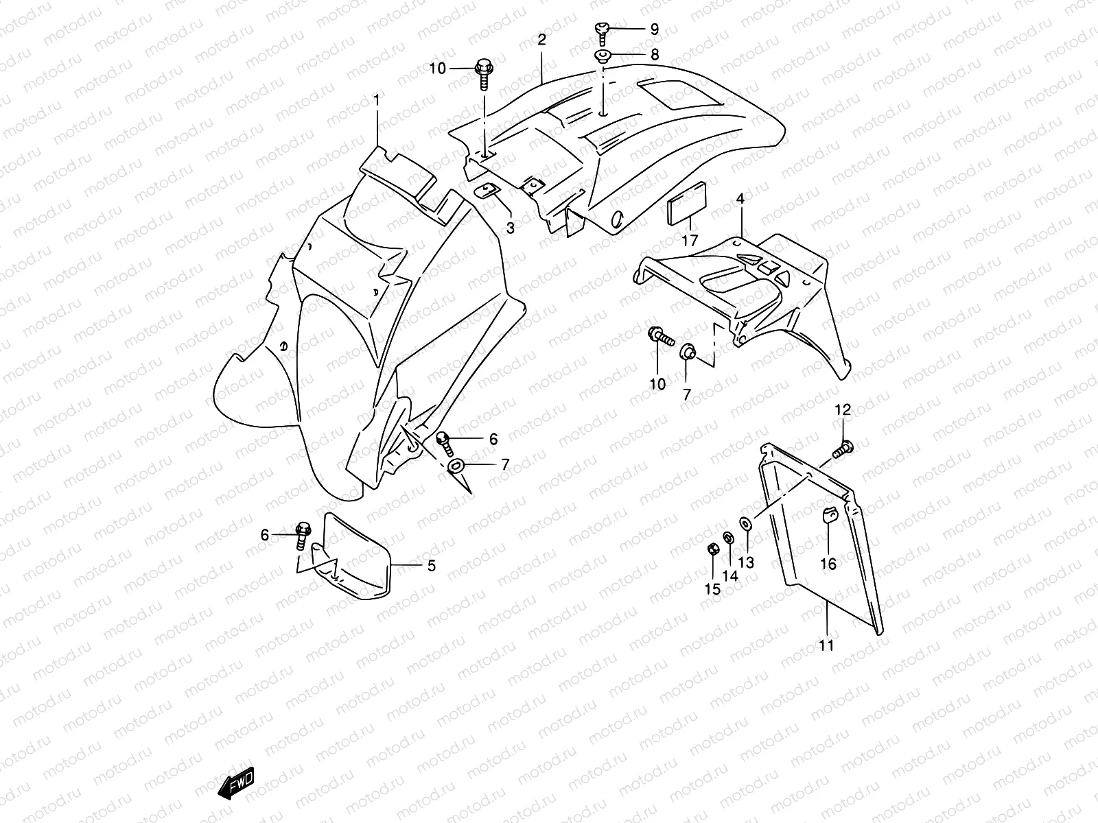 41 - REAR FENDER (MODEL K1/K2/K3)