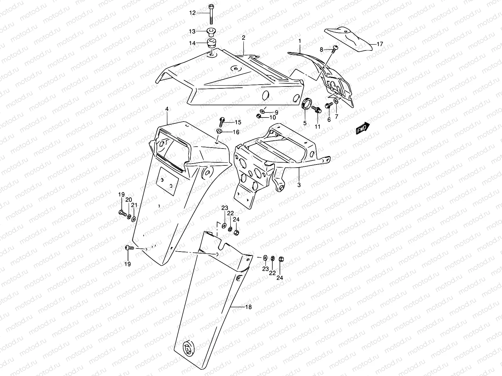 41 - REAR FENDER (MODEL M/N/P/R)