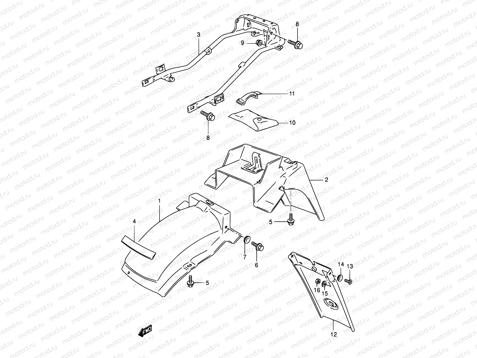 41 - REAR FENDER (MODEL M/N/P/R)