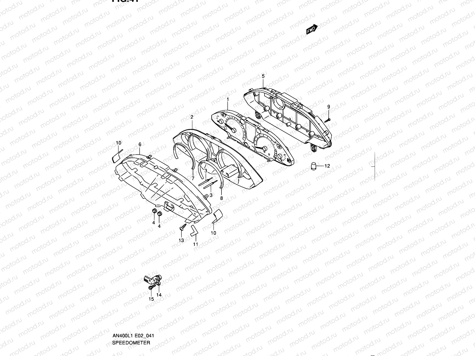 41 - SPEEDOMETER (AN400AL1 E24)