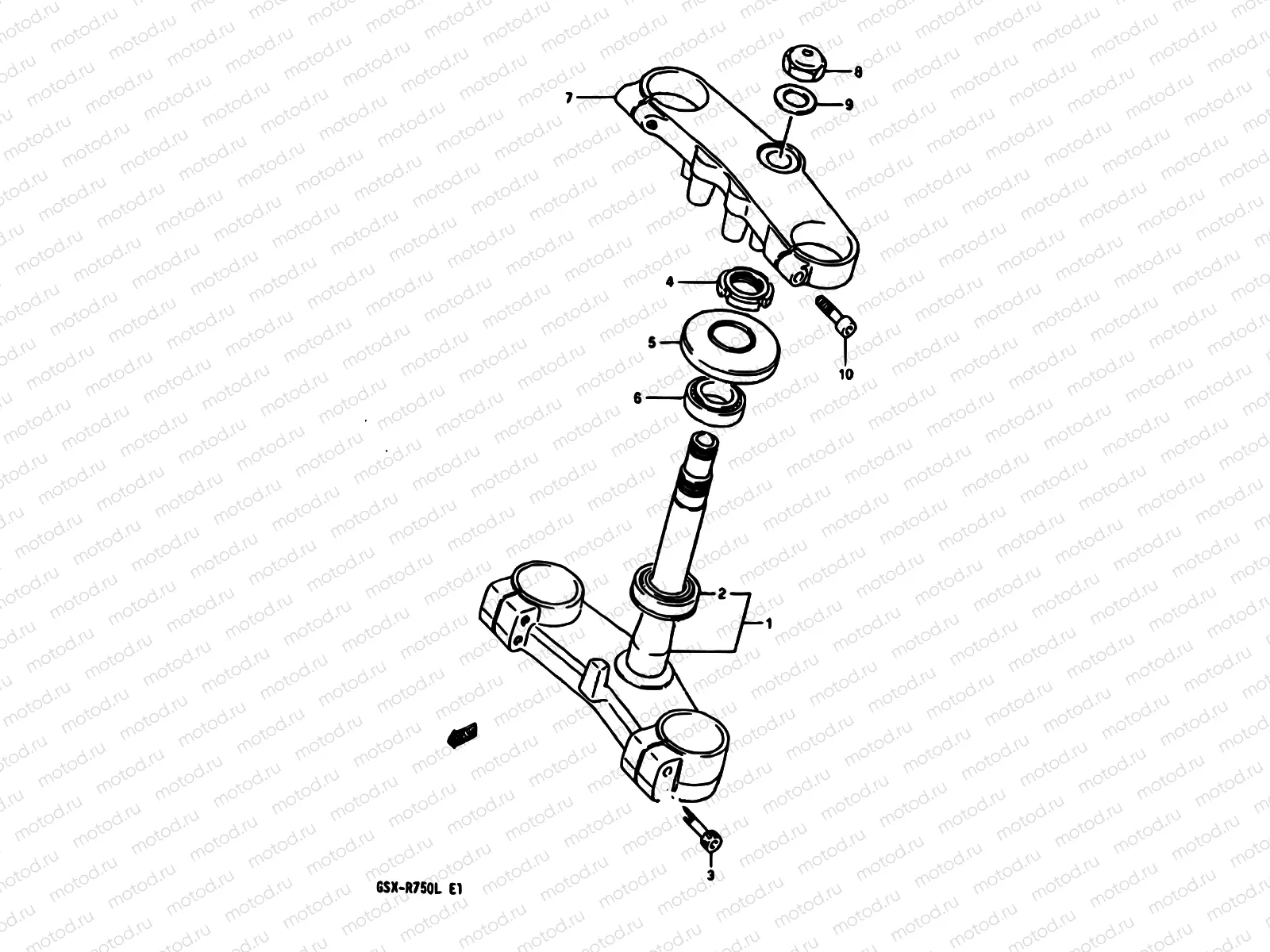 41 - STEERING STEM (MODEL J/K)