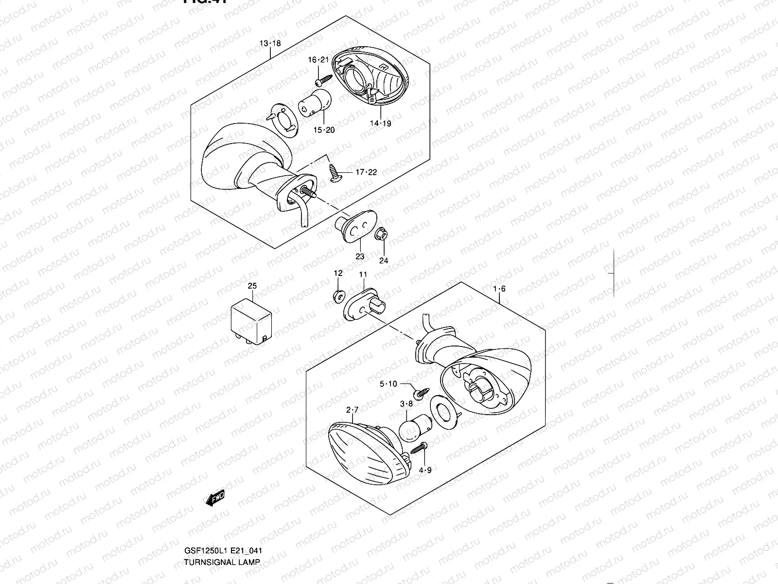 41 - TURNSIGNAL LAMP (GSF1250L1 E21)