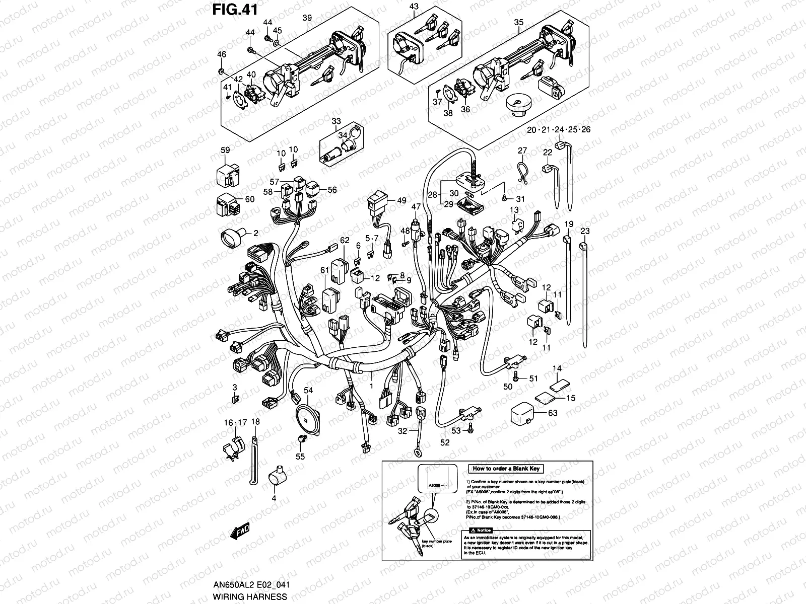 41 - WIRING HARNESS (AN650AL2 E19)