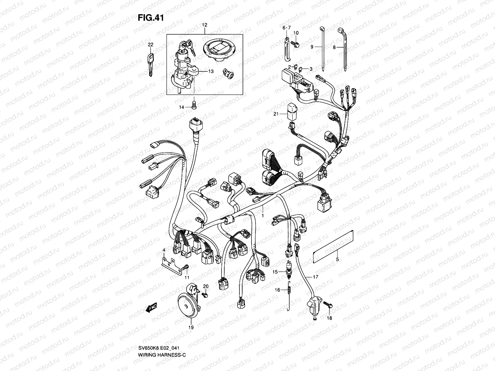41 - WIRING HARNESS (SV650K8/K9/SV650UK8/UK9)