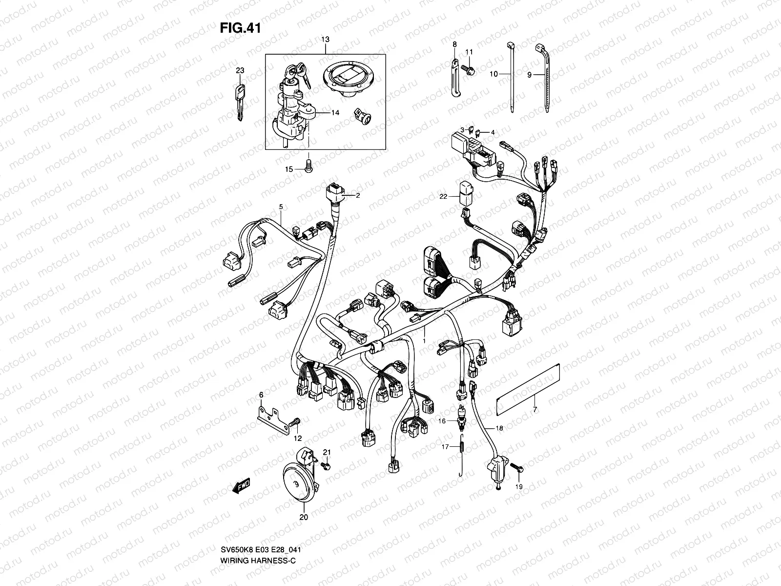 41 - WIRING HARNESS (SV650SK8/SK9)