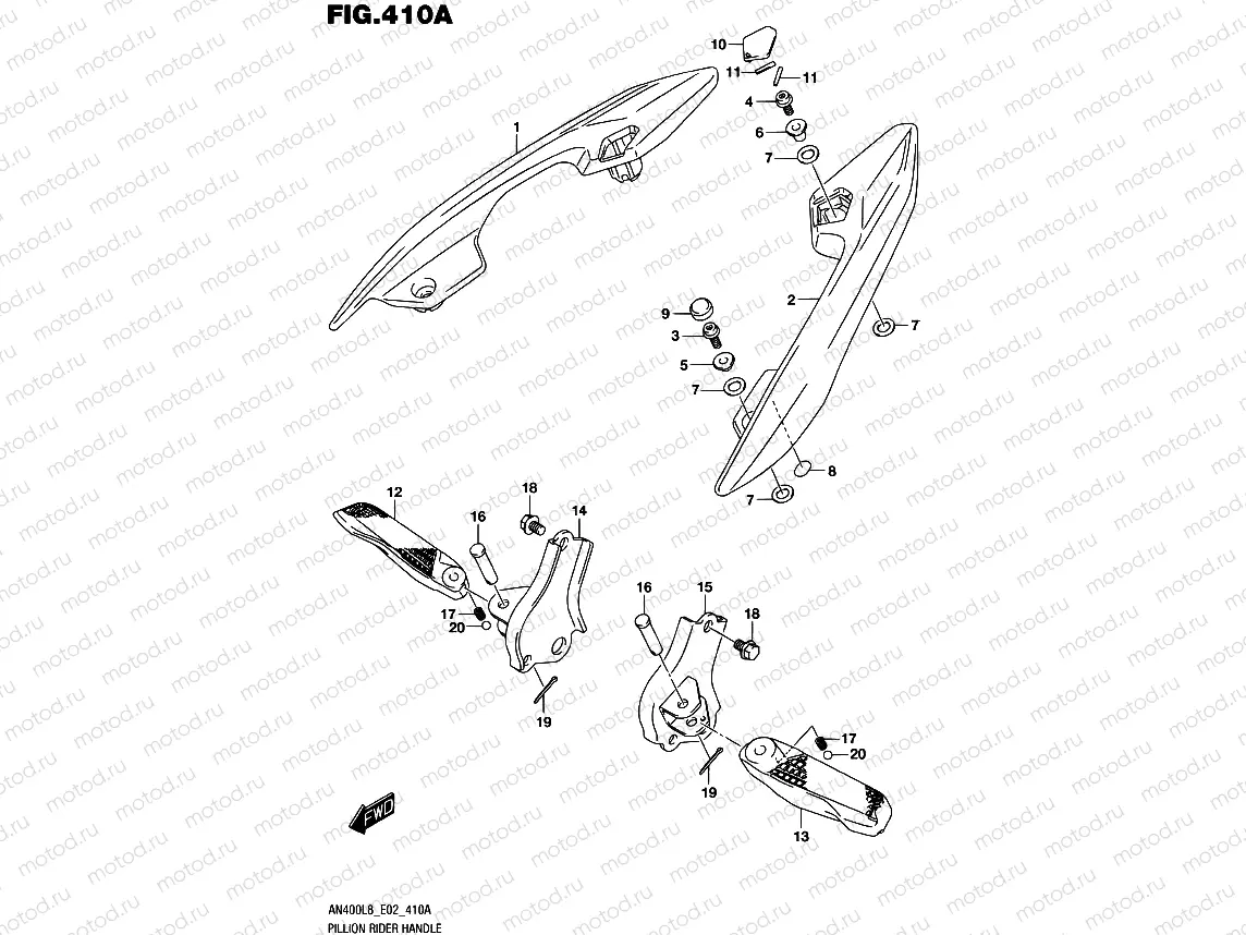 410A - PILLION RIDER HANDLE