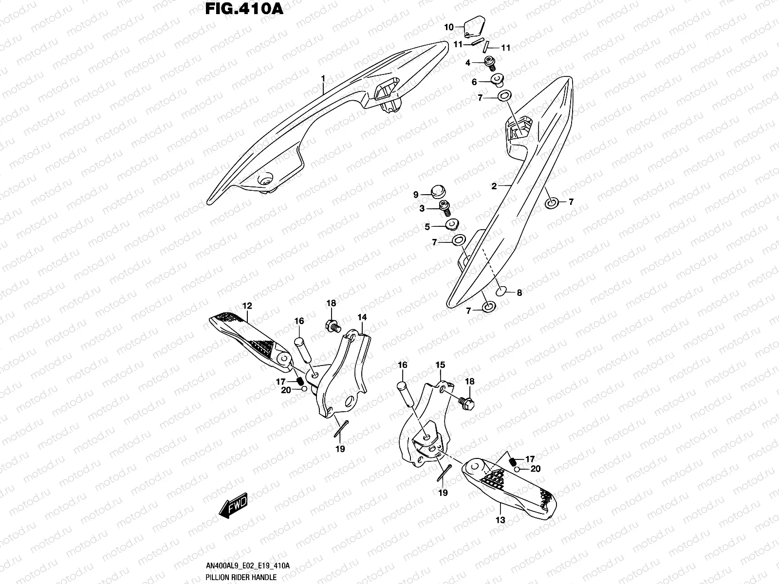 410A - PILLION RIDER HANDLE