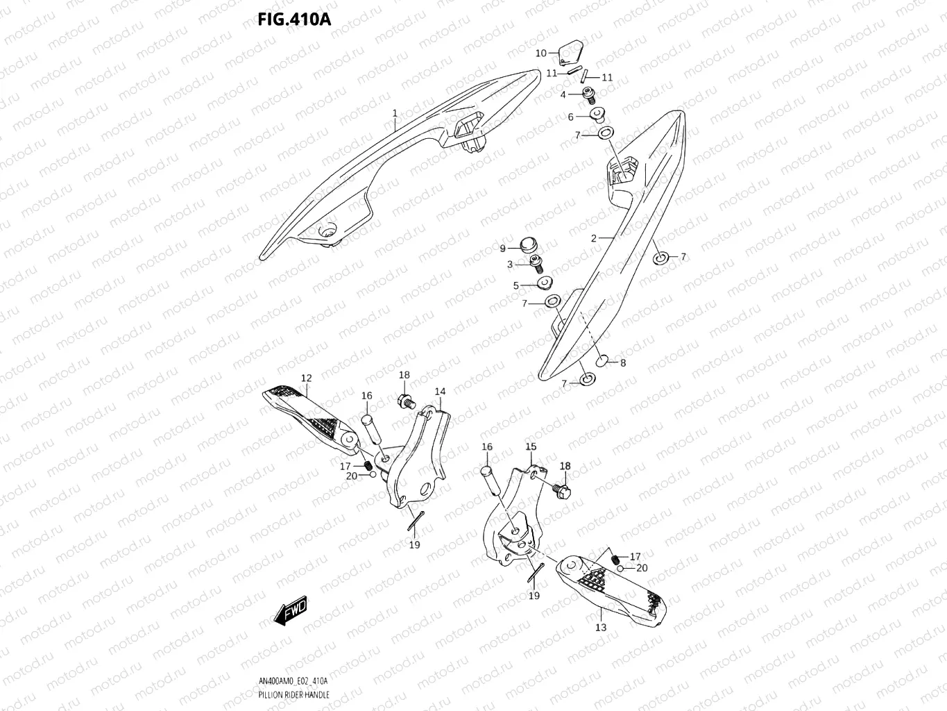 410A - PILLION RIDER HANDLE