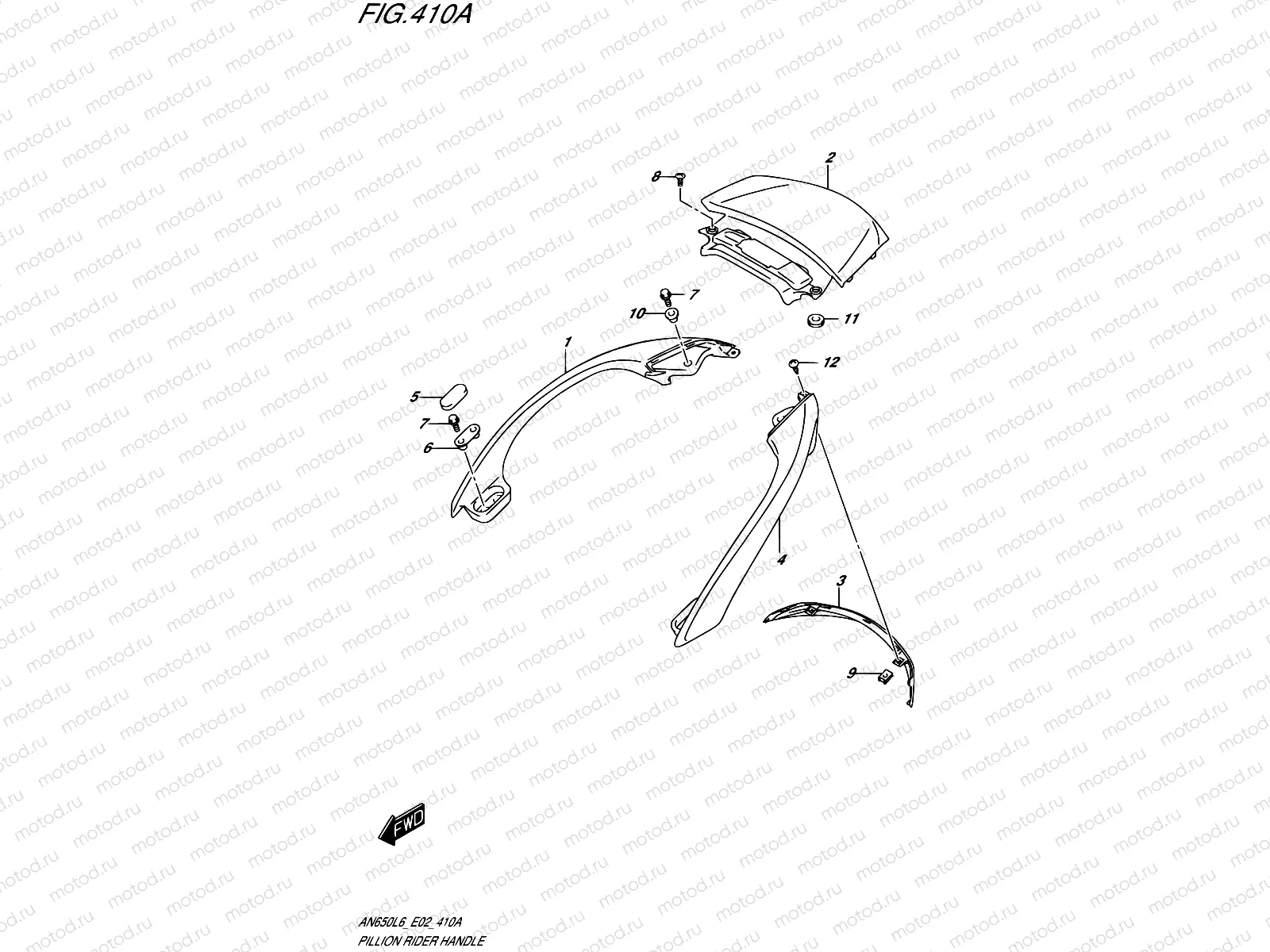 410A - PILLION RIDER HANDLE (AN650L6 E19)