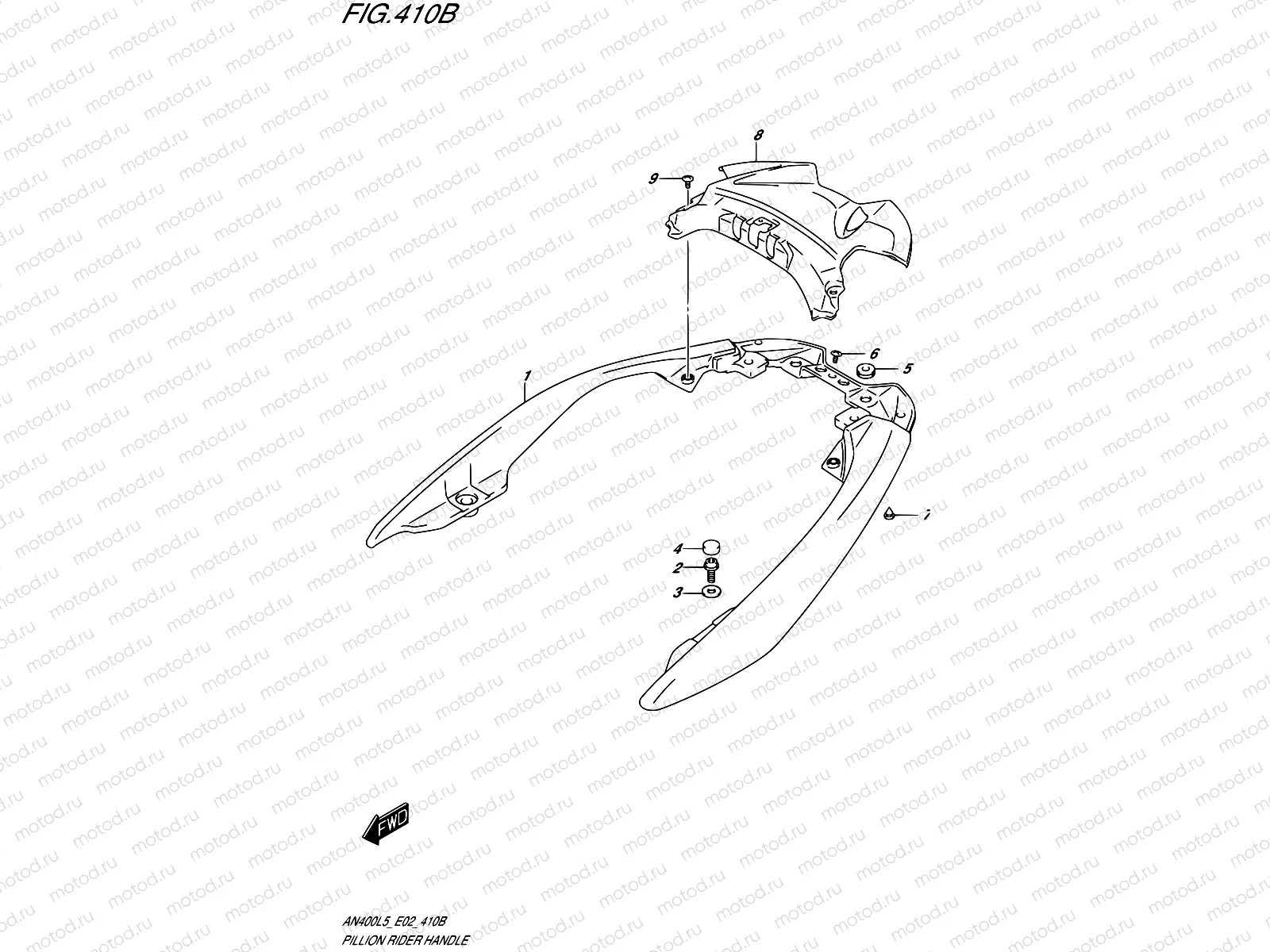 410B - PILLION RIDER HANDLE (AN400AL5 E02)