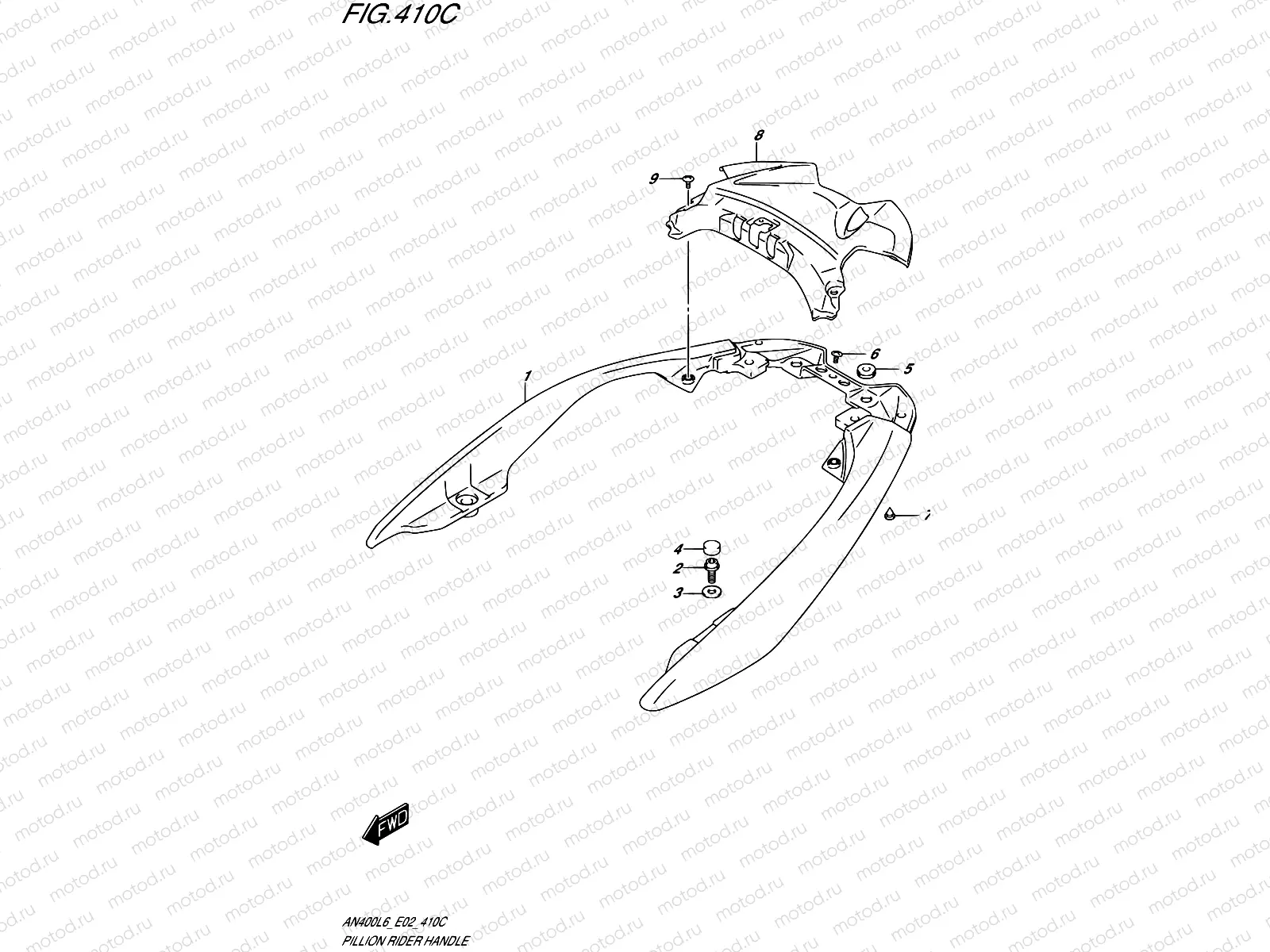 410C - PILLION RIDER HANDLE (AN400AL6 E19)