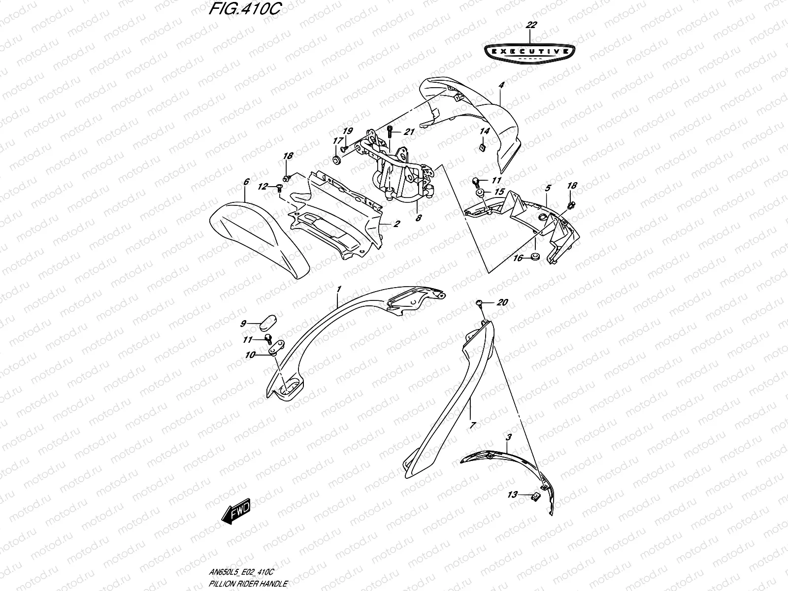 410C - PILLION RIDER HANDLE (AN650ZL5 E19)