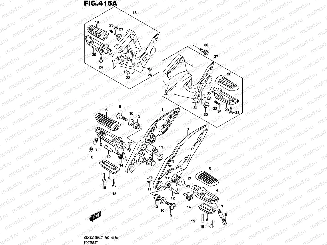 415A - FOOTREST (GSX1300RAL7 E02)
