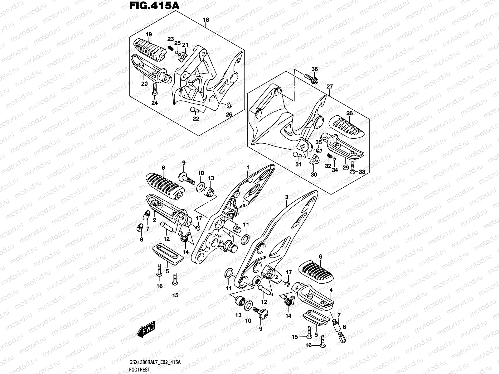 415A - FOOTREST (GSX1300RAL7 E02)