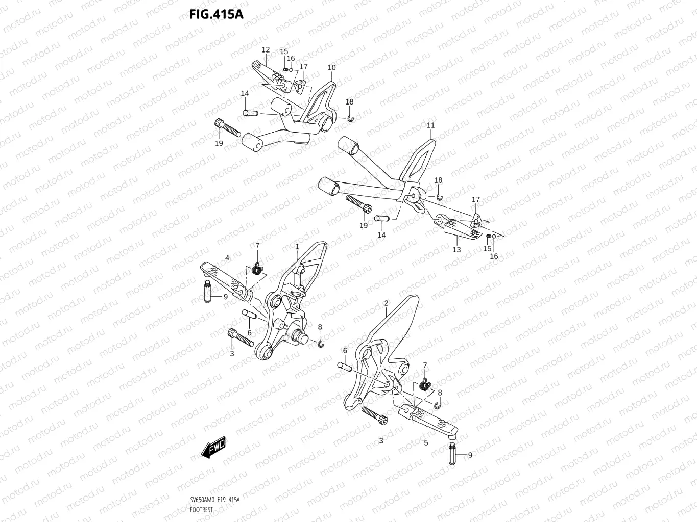415A - FOOTREST (SV650A,SV650AU)