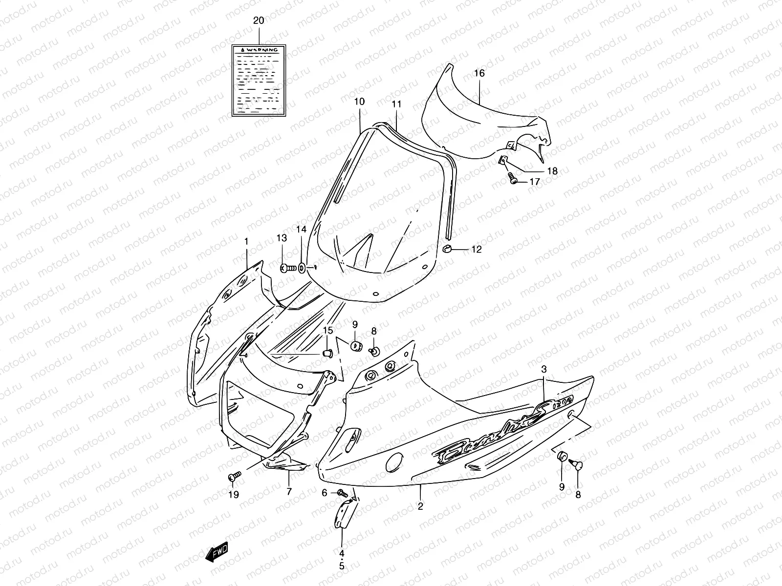 41A - COWLING BODY (GSF1200SW/SAW)