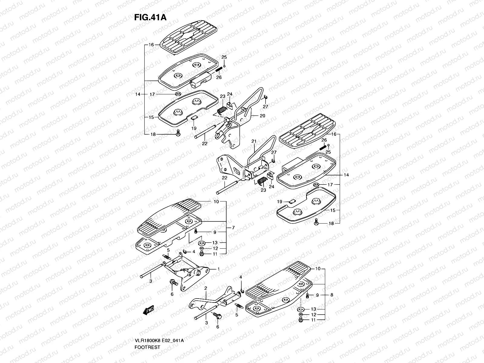41A - FOOTREST (VLR1800TK9/TL0 E24)