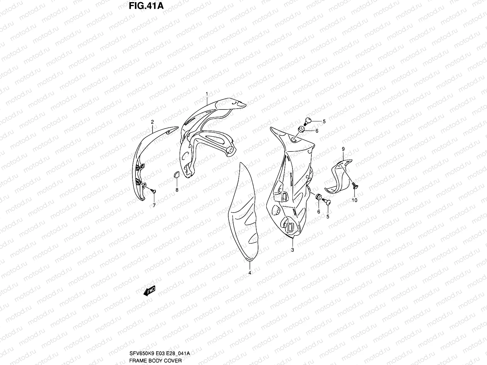 41A - FRAME BODY COVER (MODEL L0)