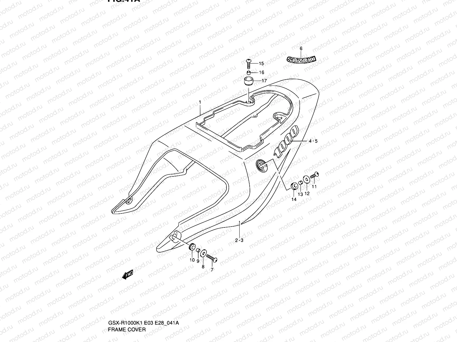 41A - FRAME COVER (GSX-R1000K2)