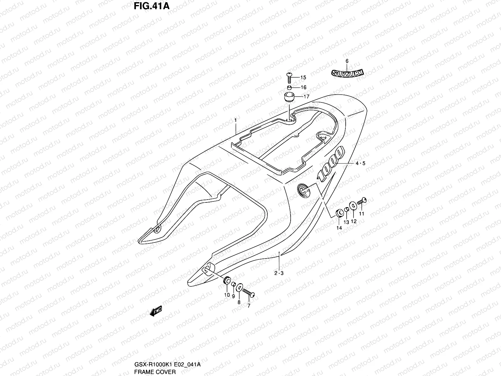 41A - FRAME COVER (GSX-R1000K2)
