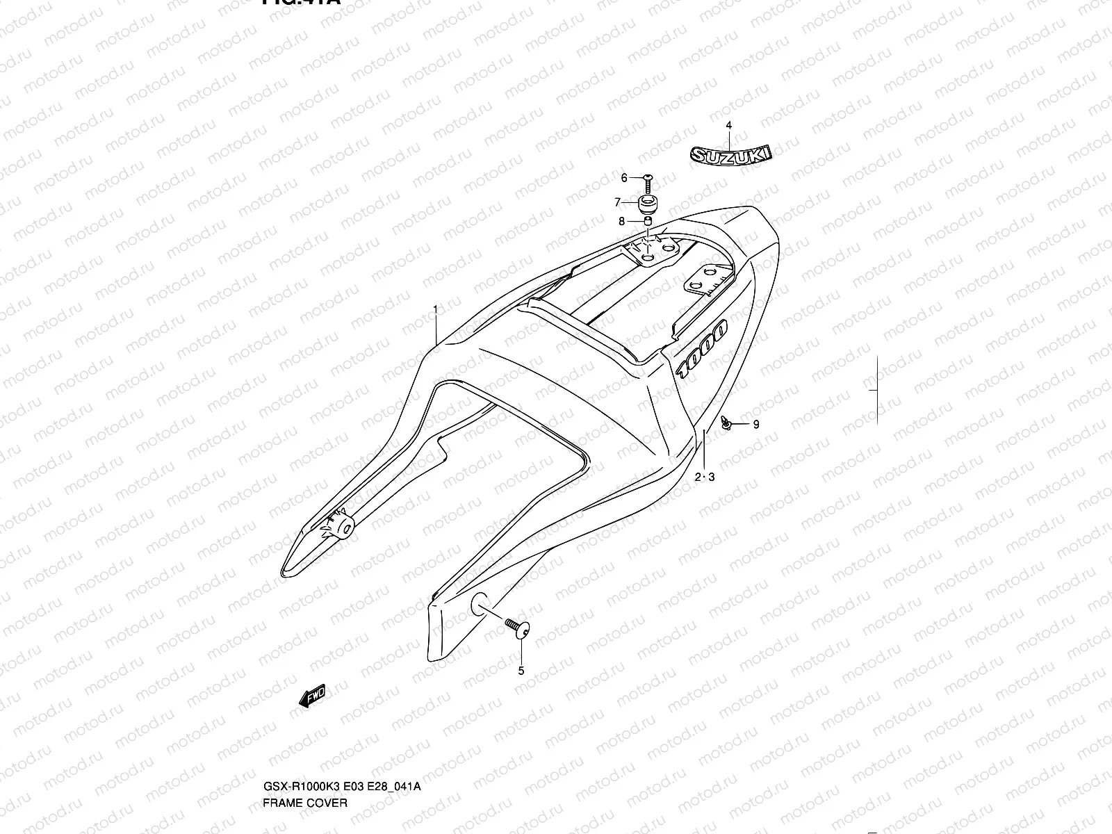 41A - FRAME COVER (GSX-R1000K4)