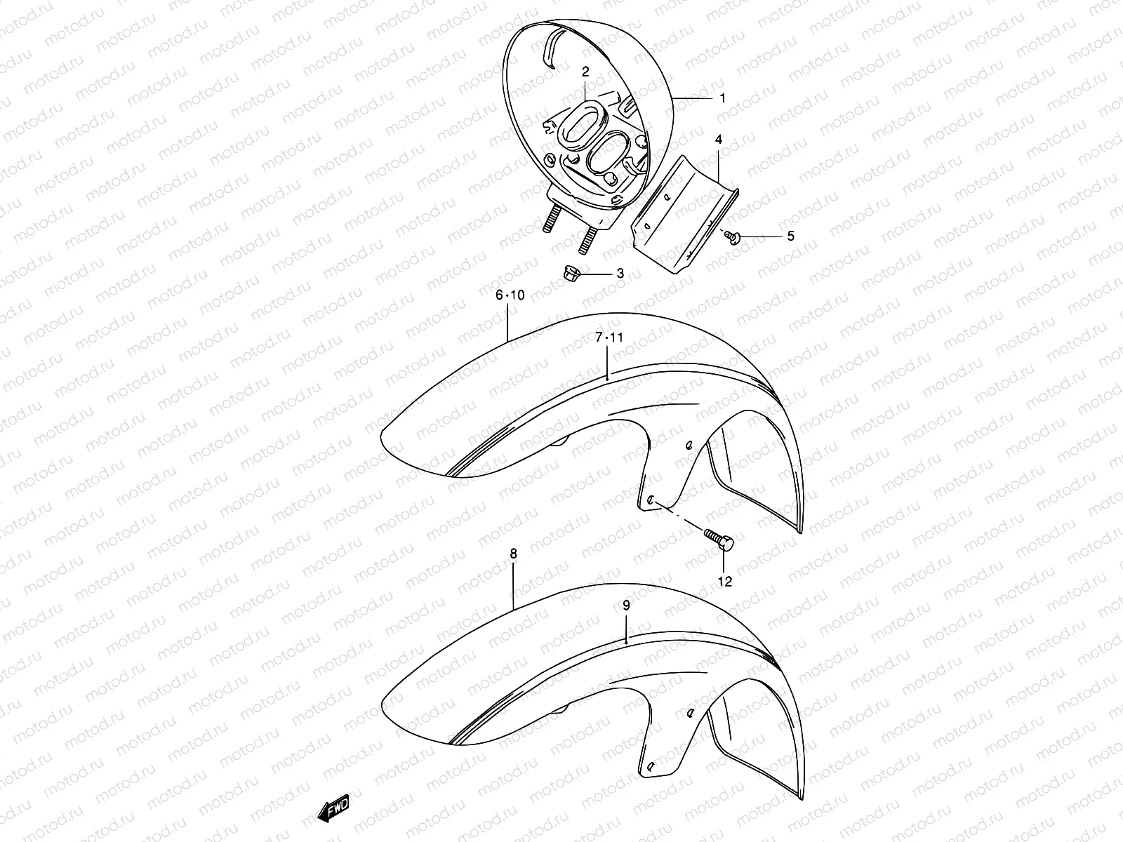 41A - FRONT FENDER (MODEL V/W/X)