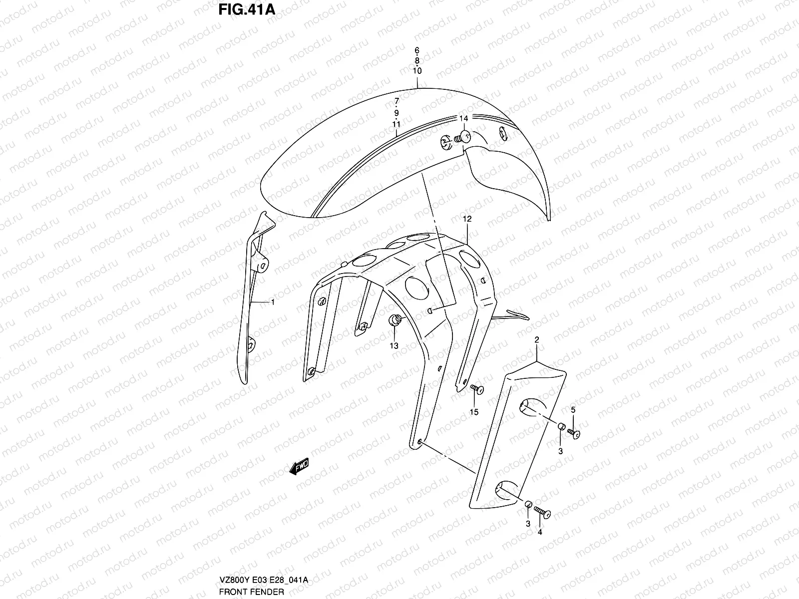 41A - FRONT FENDER (MODEL W/X)