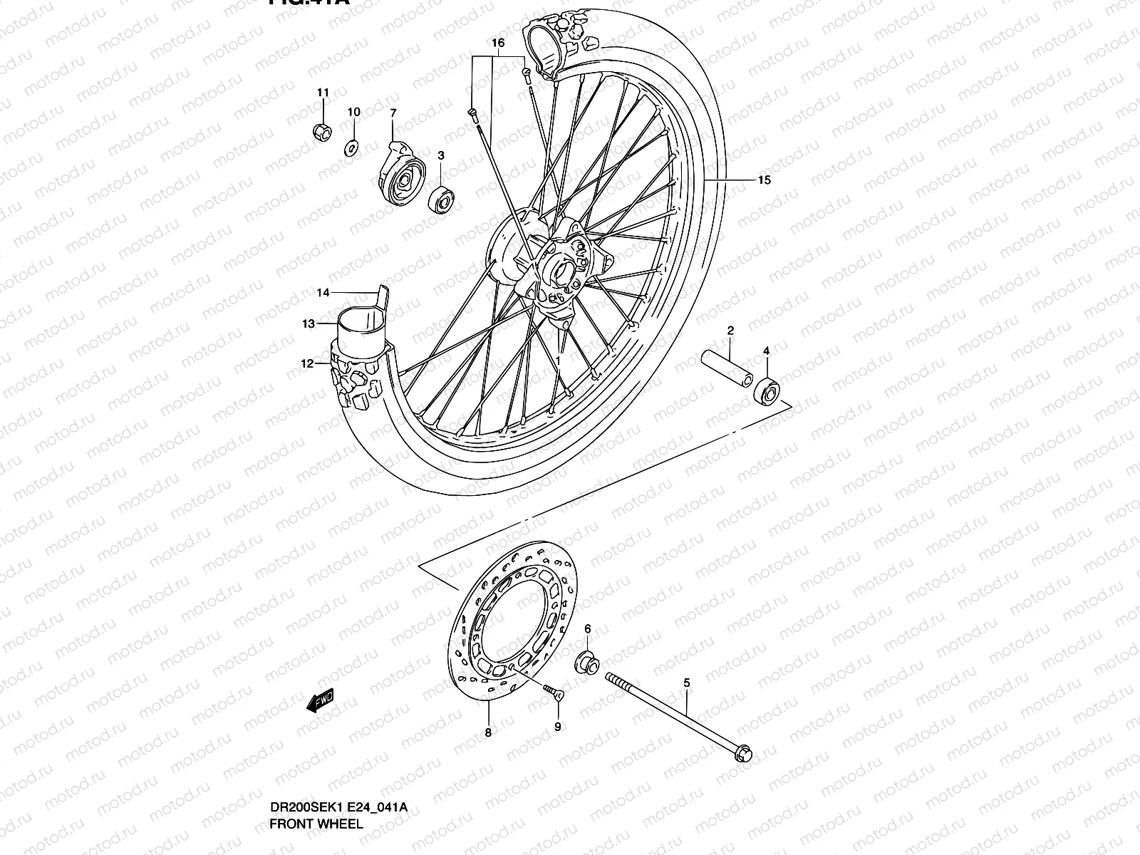 41A - FRONT WHEEL (MODEL K2/K3/K4/K5 E06,E24)