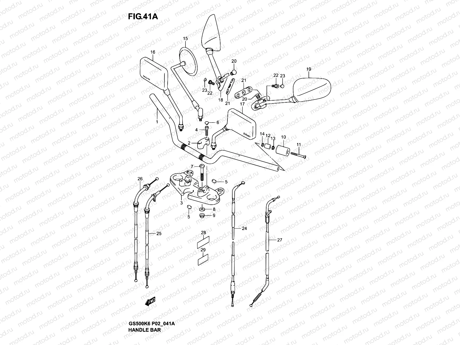 41A - HANDLEBAR (MODEL K4/K5/K6)