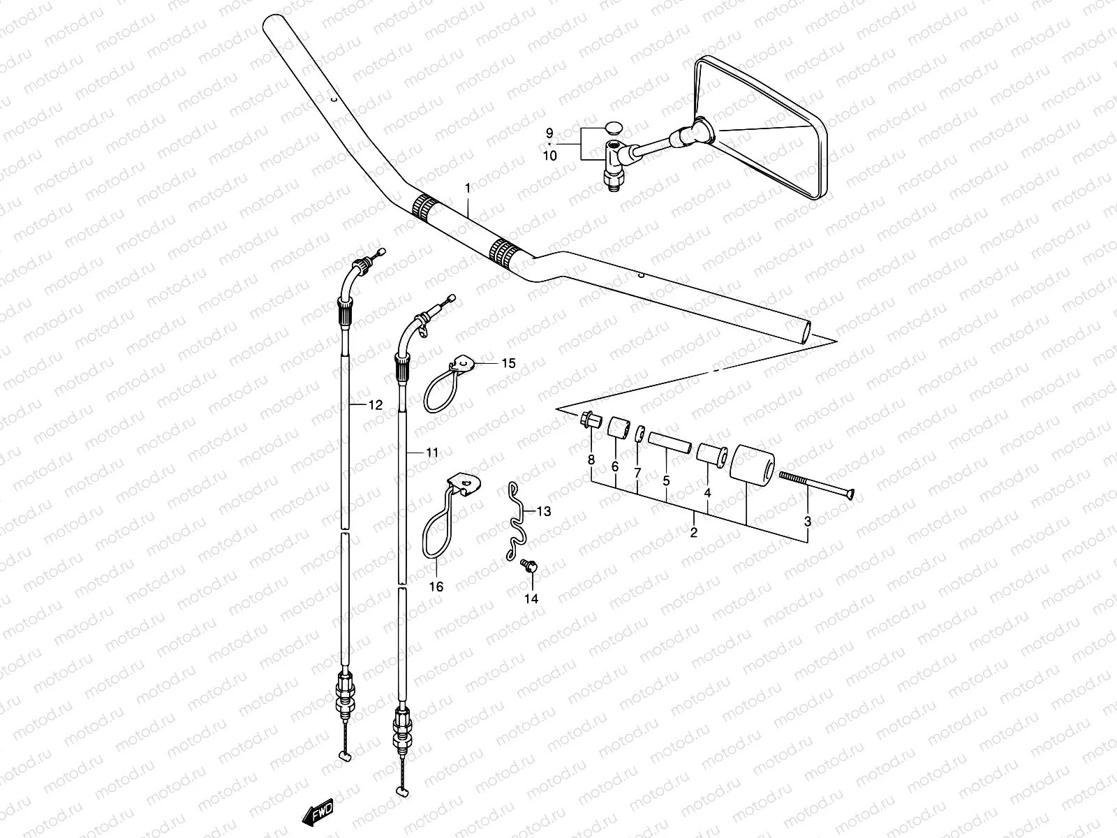 41A - HANDLEBAR (SV1000/U1/U2)