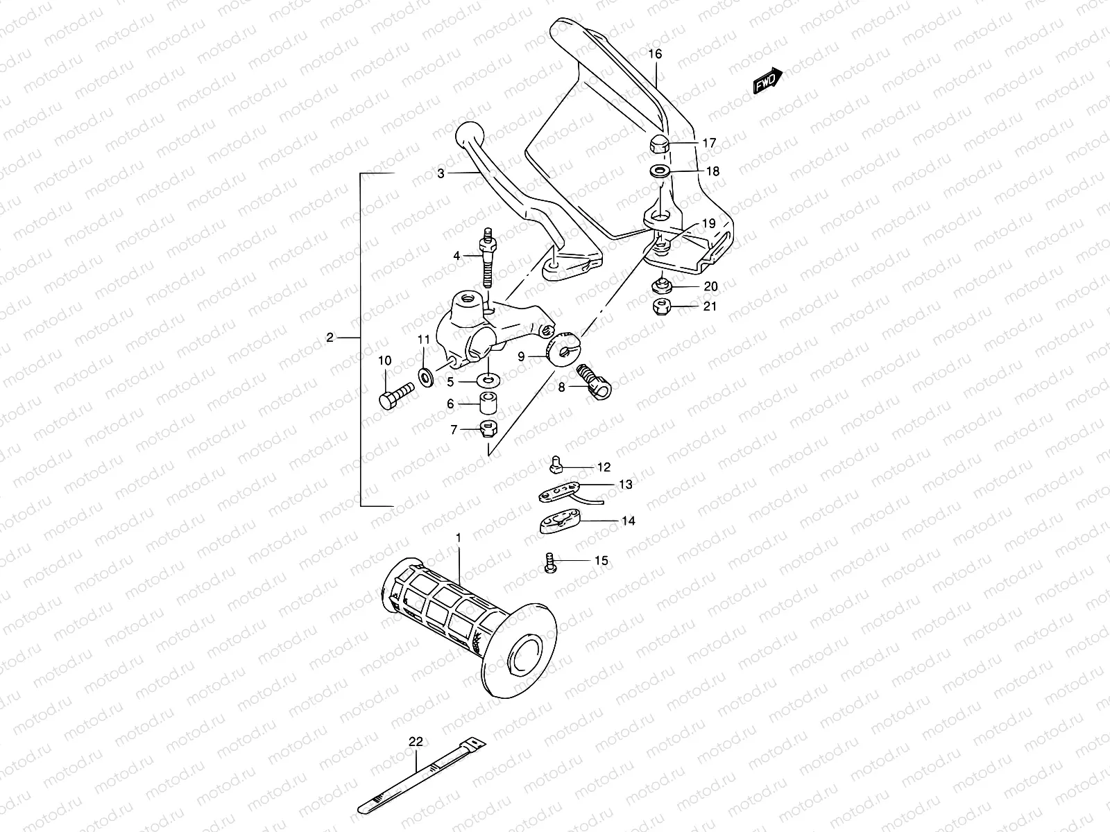 41A - LEFT HANDLE LEVER (MODEL V/W/X)
