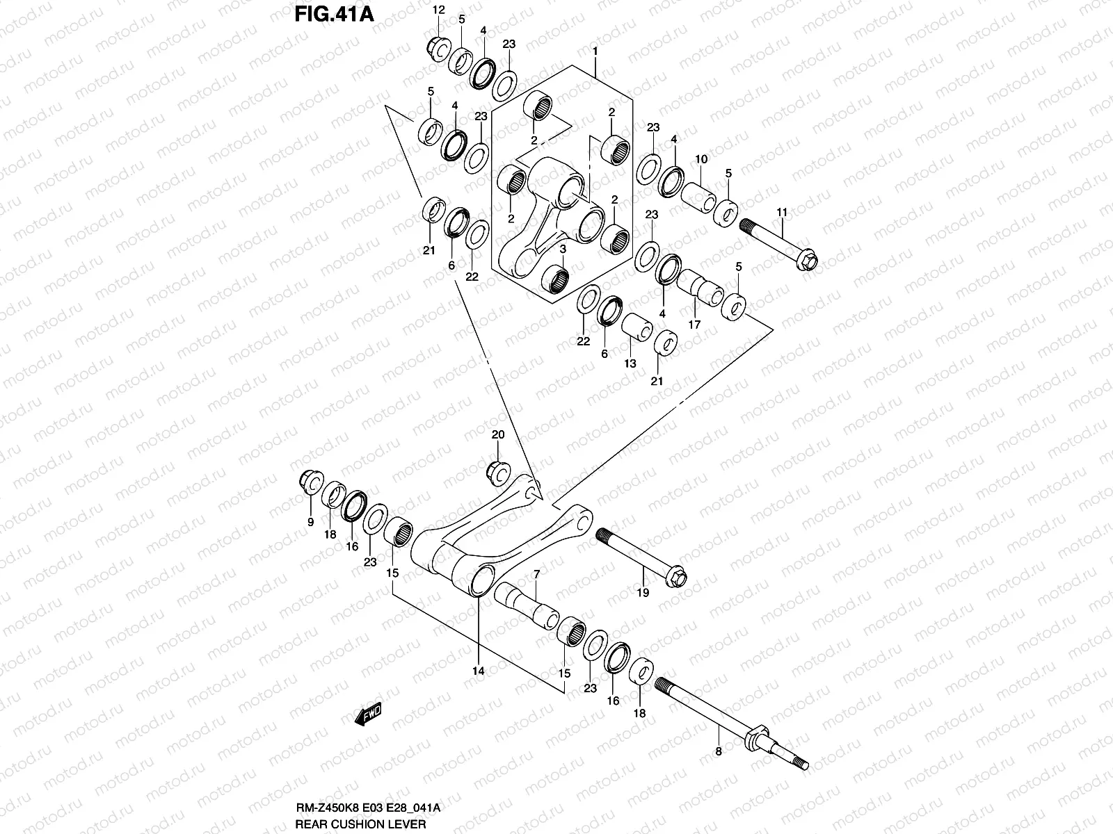 41A - REAR CUSHION LEVER (RM-Z450L0/L1)